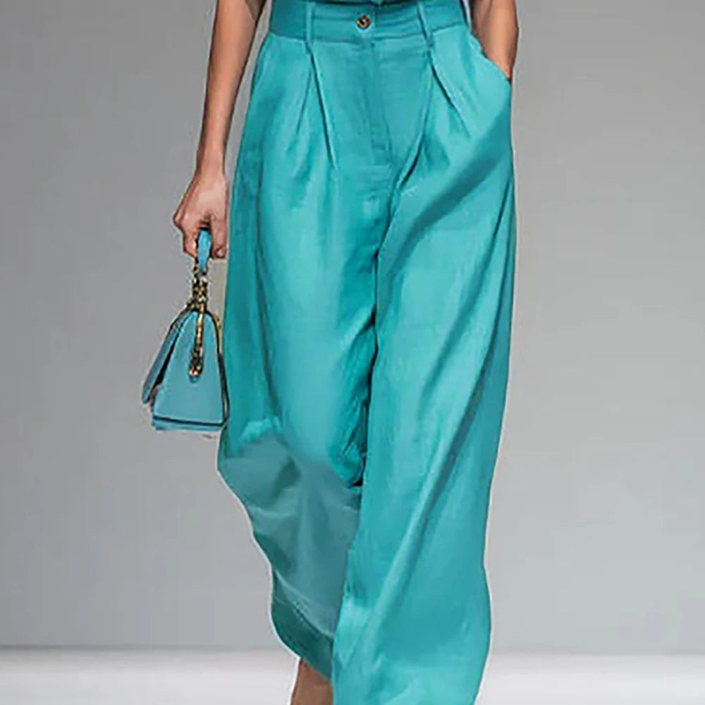 Ensemble 2 pièces blouse et pantalon large – CLEVI Paris