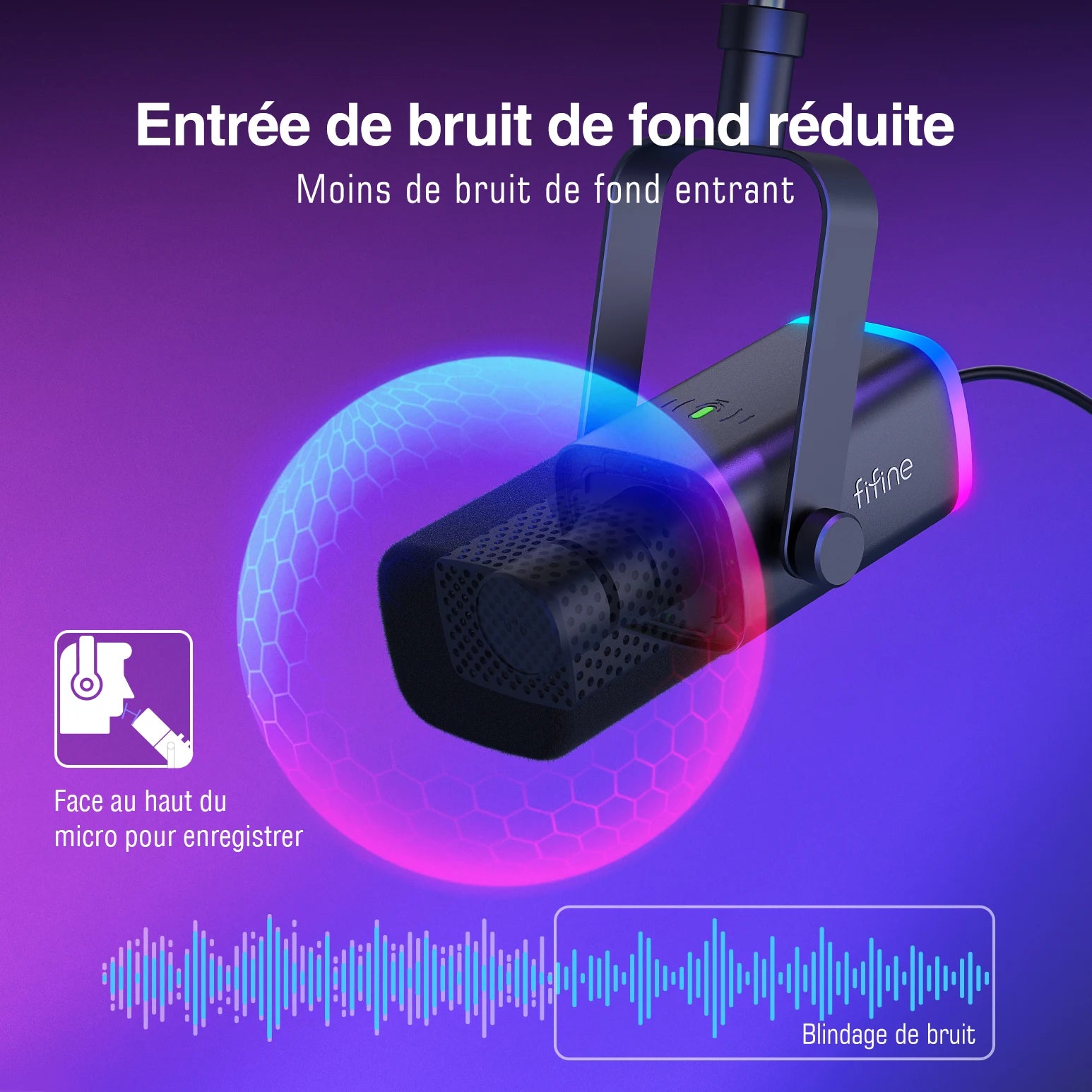 Kit Microphone FIFINE AM8T USB/XLR RGB Bras Articulé Gaming – CLEVI Paris