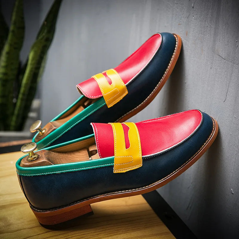 Mocassins Cuir Patchwork Homme Slip-on – CLEVI Paris