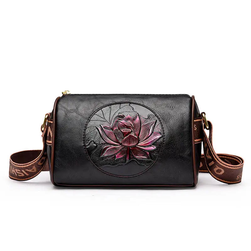 Sac Croisé Cuir Véritable Motif Alligator 3 Poches – CLEVI Paris