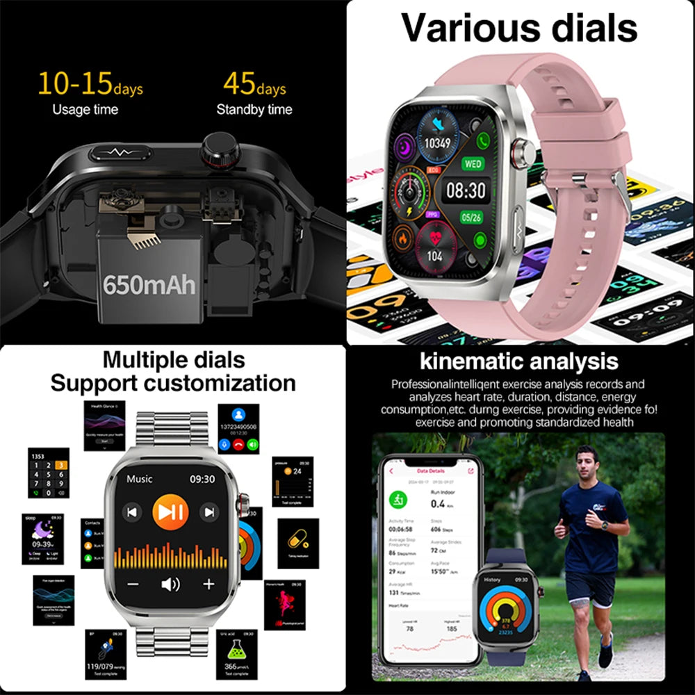Montre connectée TK16 AMOLED avec appels Bluetooth – CLEVI Paris