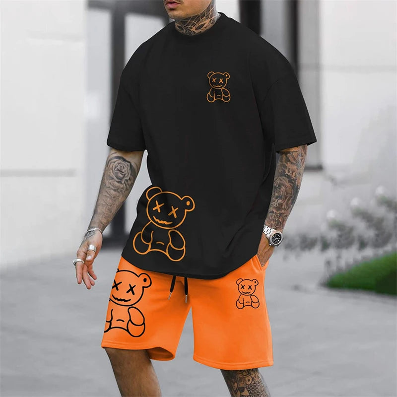 Ensemble homme t-shirt imprimé et short ample – CLEVI Paris