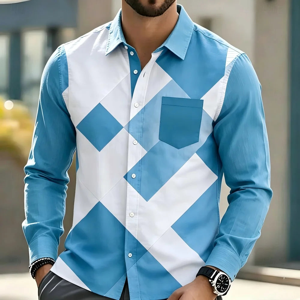 Chemise homme patchwork à carreaux – CLEVI Paris