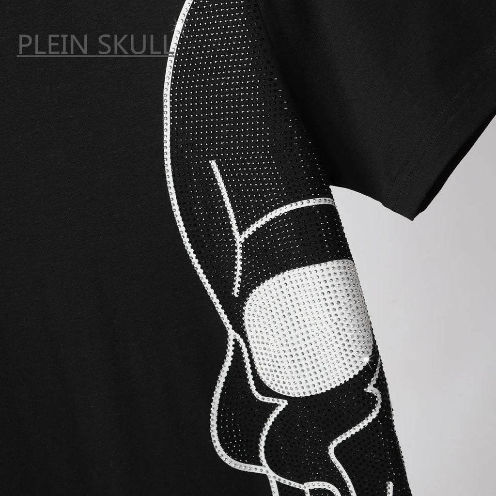 T-Shirt Homme Plein Skull Gothique Punk Col Rond Manches Courtes – CLEVI Paris