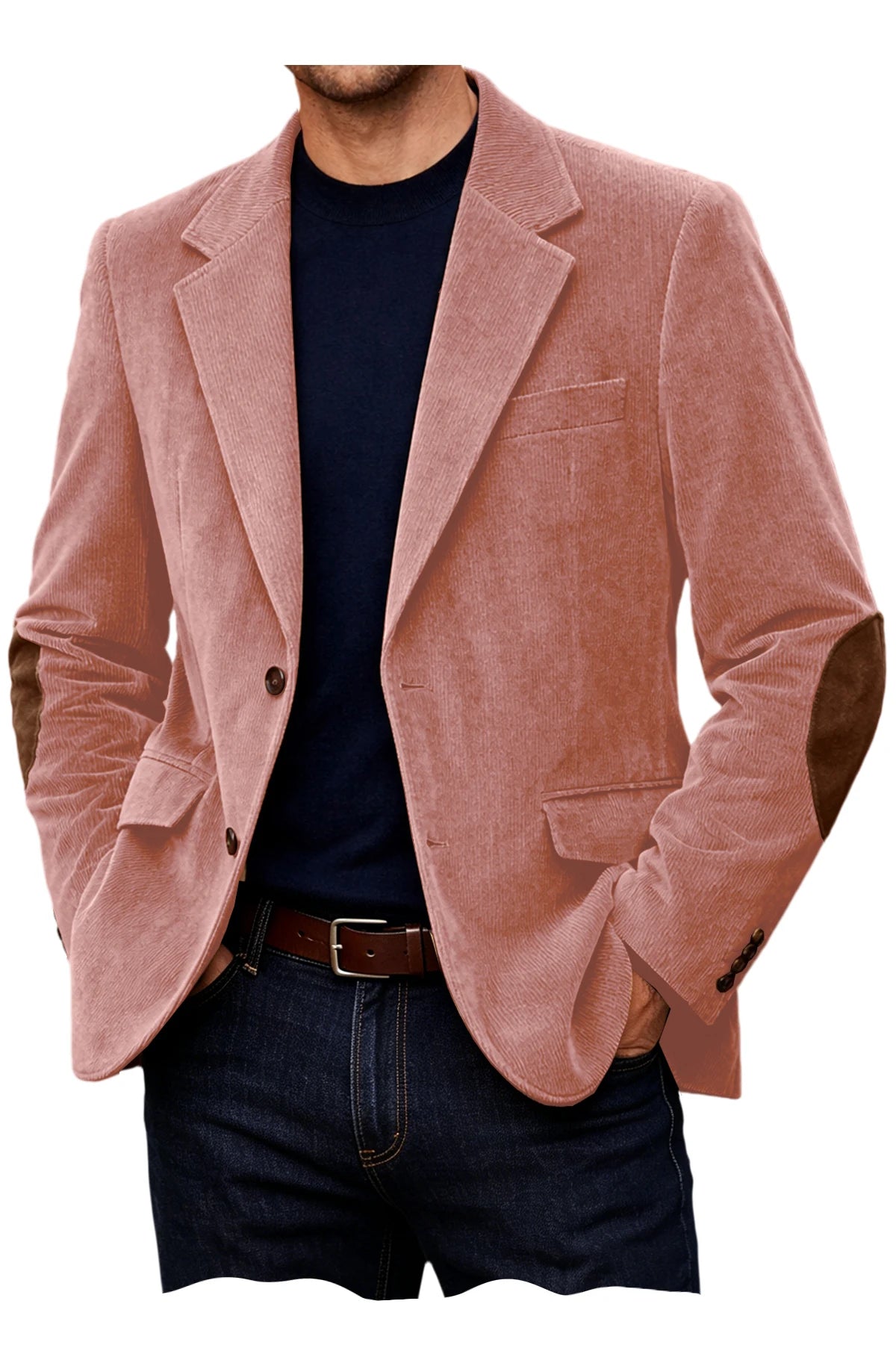 Blazer homme en velours côtelé à coudières – CLEVI Paris