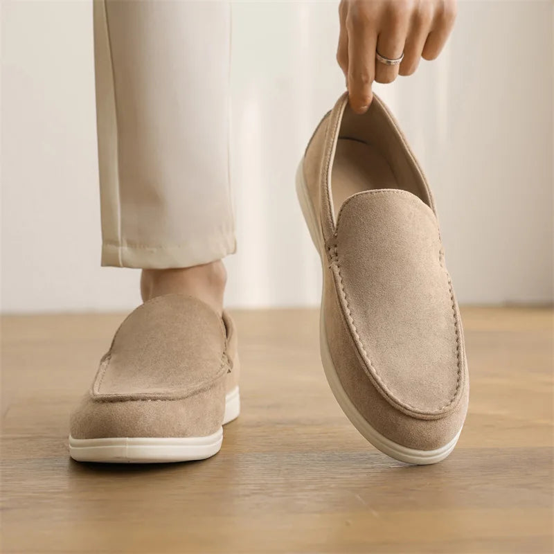Mocassins homme en daim à enfiler – CLEVI Paris