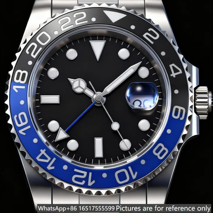 Montre Automatique Homme Style GMT 40MM Acier 904L Cadran Lumineux – CLEVI Paris