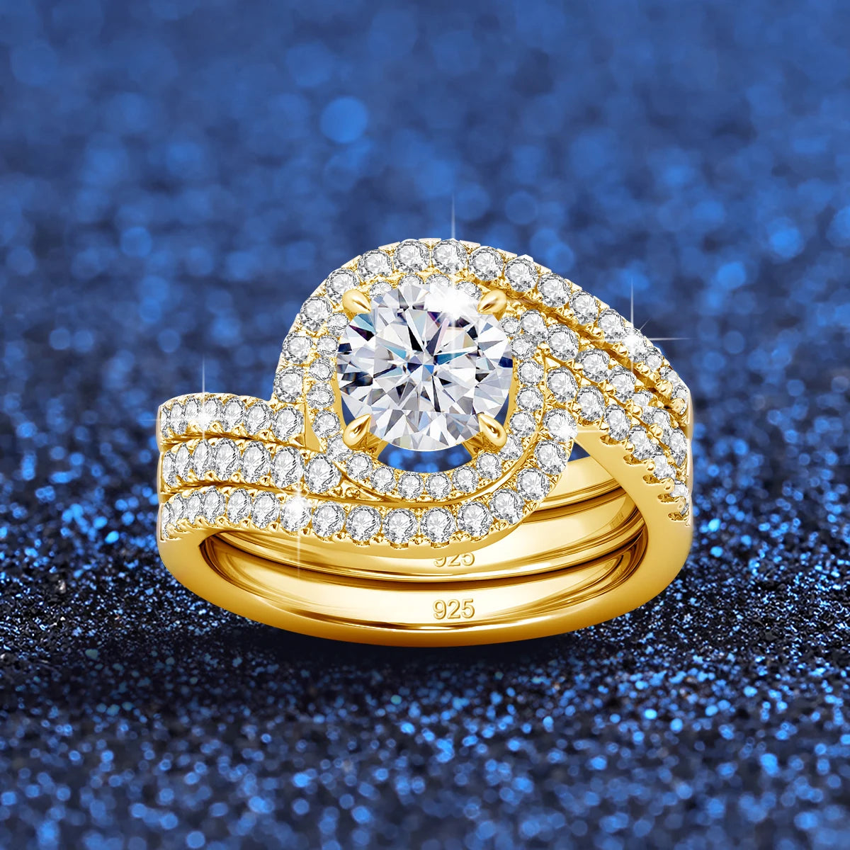 Set Bagues Moissanite Femme Or 2 Carats VVS1 – CLEVI Paris