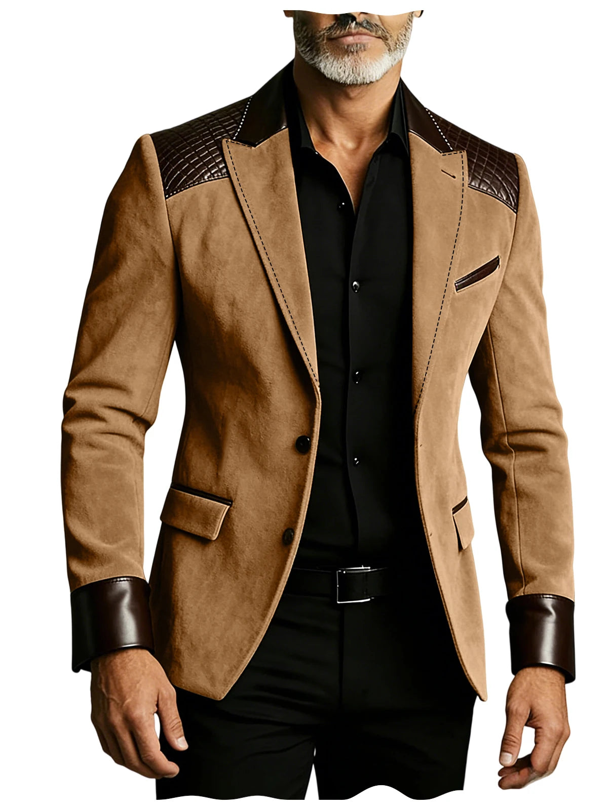 Blazer homme ajusté à détails crocodile – CLEVI Paris