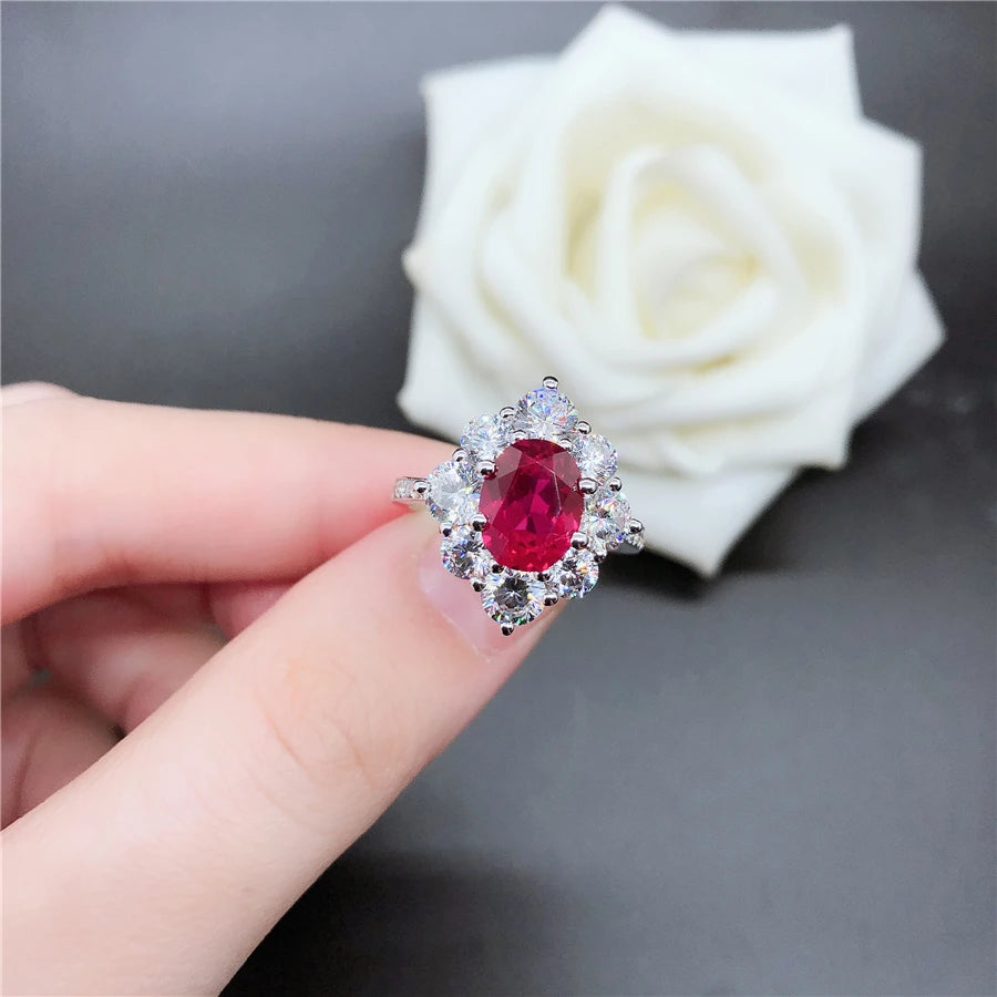 Bague Femme Rubis 2 Carats Or Blanc 18K – CLEVI Paris