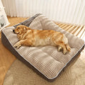 Tapis chien et chat en velours côtelé gris – CLEVI Paris