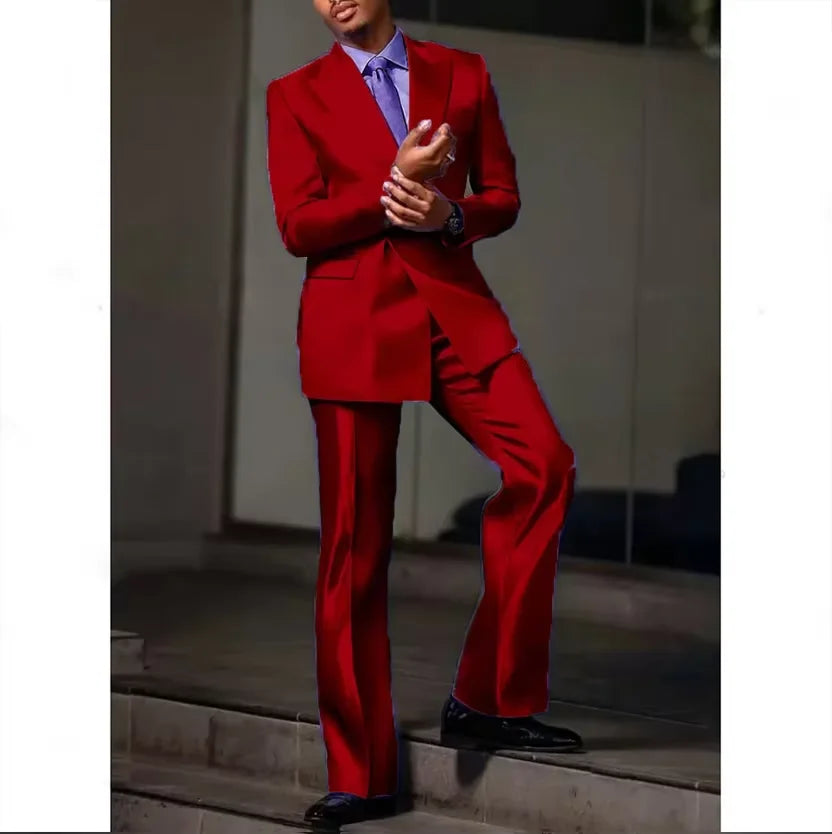 Costume satiné 2 pièces homme – CLEVI Paris