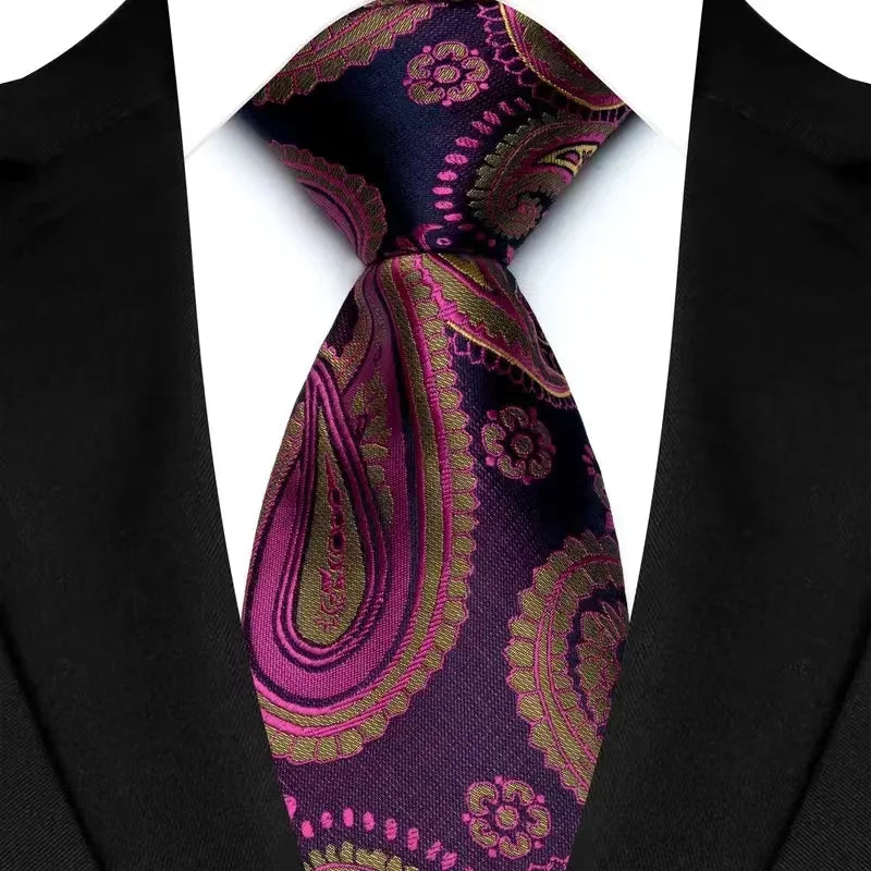Cravate homme motif cachemire en polyester – CLEVI Paris