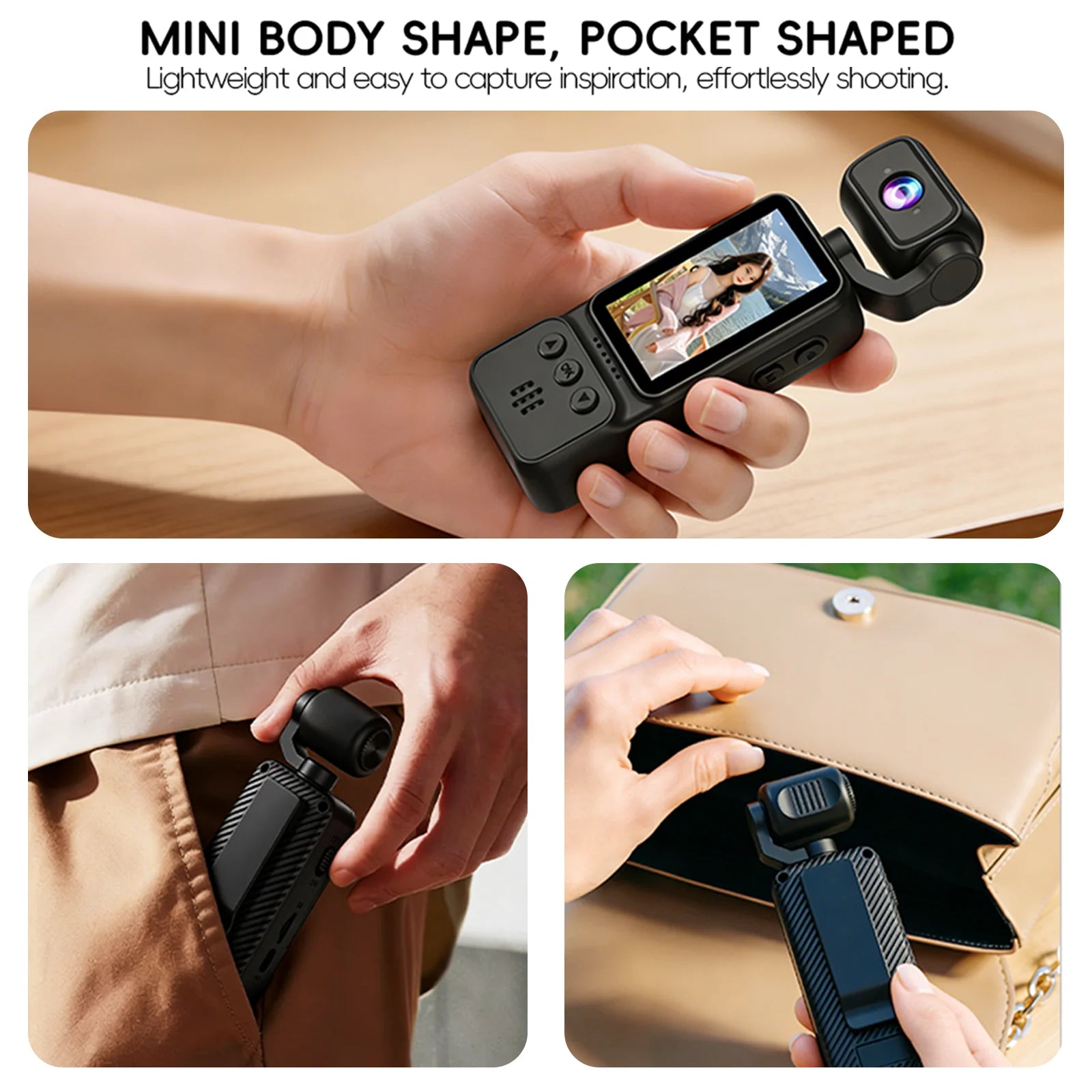 Mini Caméra de Poche 1080P Rotation 270° – WiFi Micro Intégré Sport & Vlog – CLEVI Paris