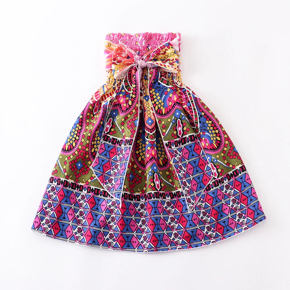 Robe fille bohème à fleurs et volants – CLEVI Paris
