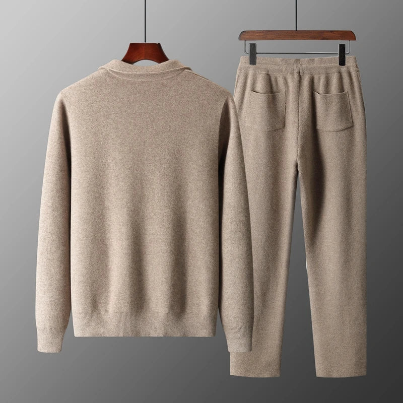 Ensemble homme laine mérinos et cardigan zippé – CLEVI Paris