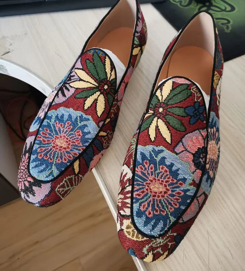 Mocassins homme LTTL à motif floral – CLEVI Paris