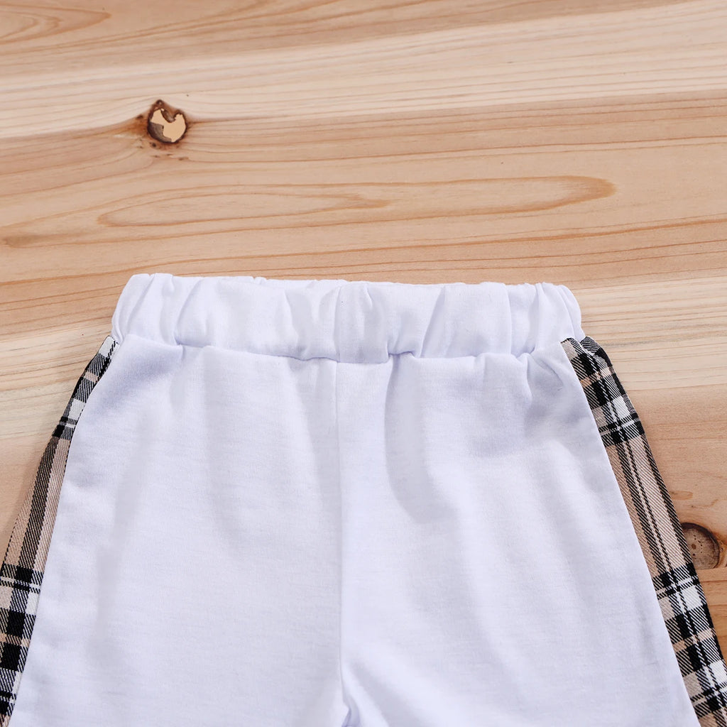 Ensemble bébé ours T-shirt et short à carreaux – CLEVI Paris