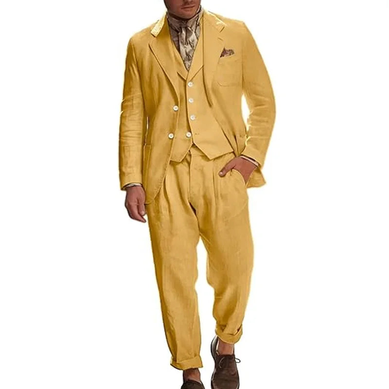 Costume Lin Homme 3 Pièces – CLEVI Paris
