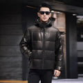 Doudoune homme en cuir et duvet de canard – CLEVI Paris