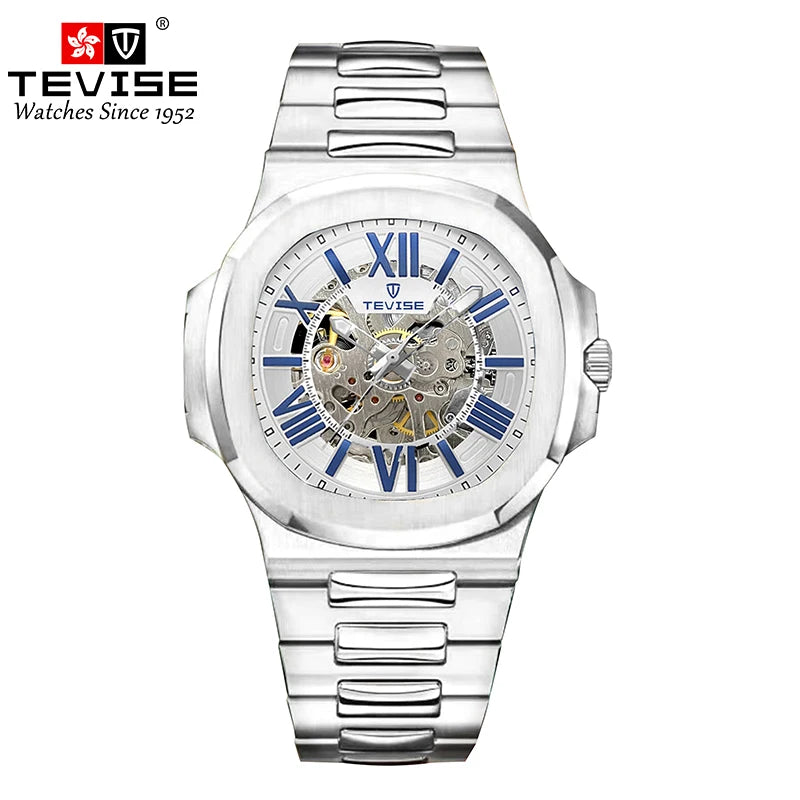 Montre Mécanique Squelette TEVISE Homme Acier Business – CLEVI Paris