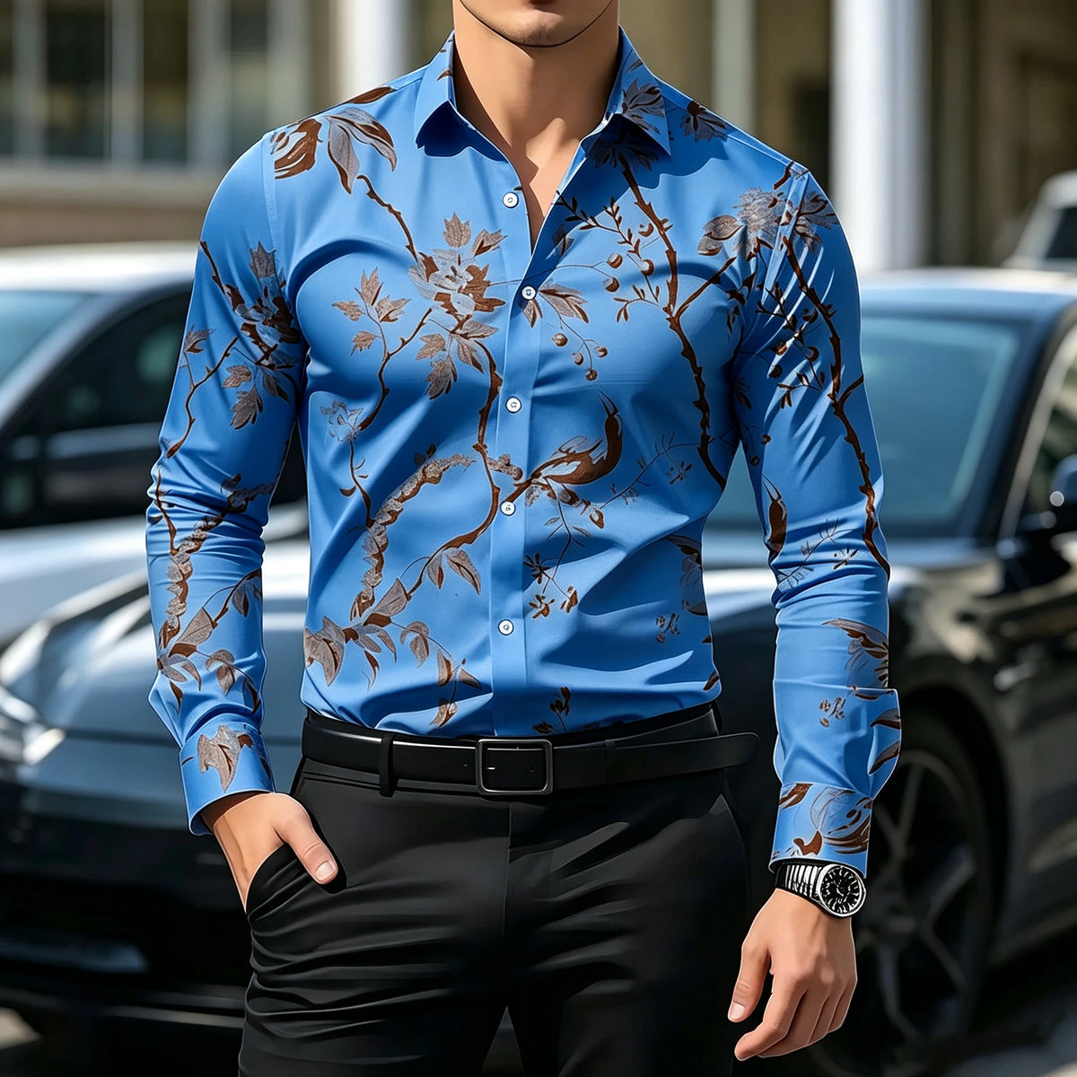 Chemise homme extensible manches longues – CLEVI Paris