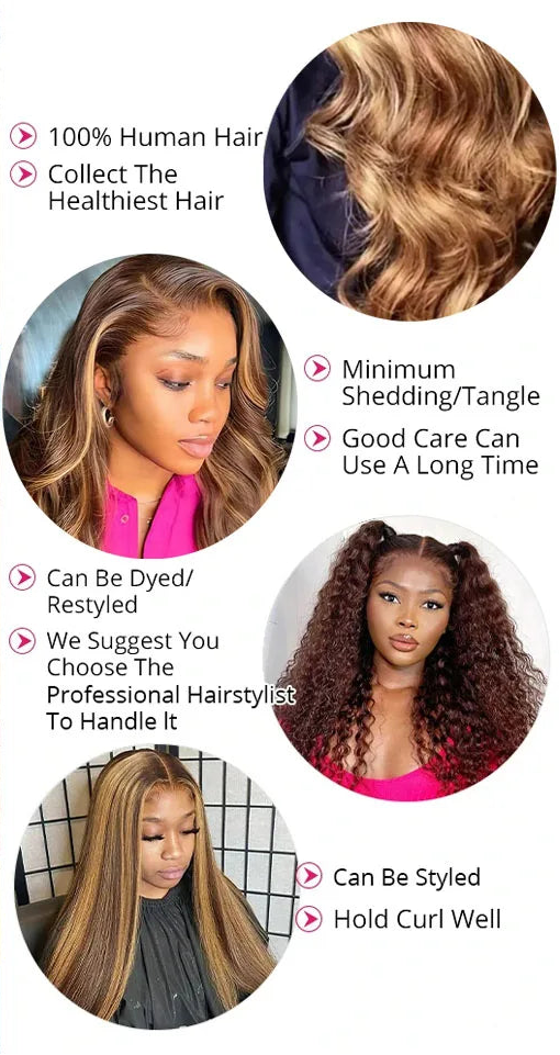 Bundles Body Wave Highlight P4/27 Miel Brun Ombré Cheveux Humains Remy Hair Brésiliens – CLEVI Paris