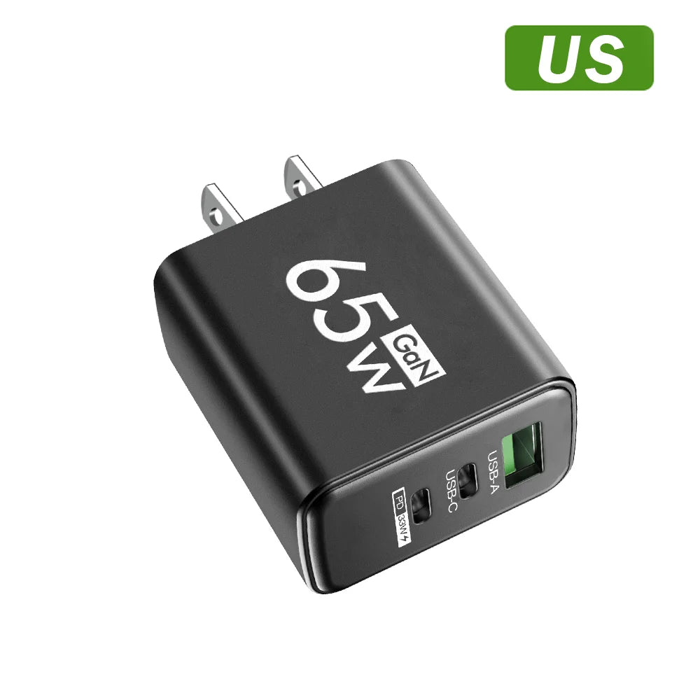 Chargeur USB-C 65W Quick Charge 3.0 Prise EU US KR – CLEVI Paris