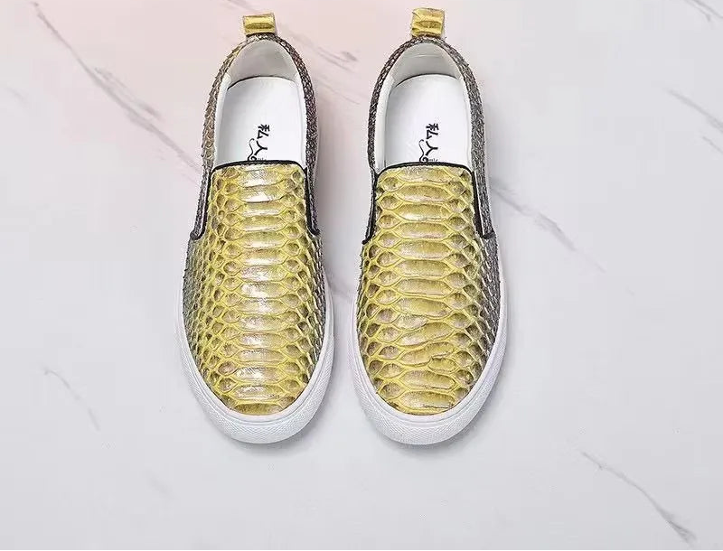 Chaussures unisexes en cuir effet serpent – CLEVI Paris