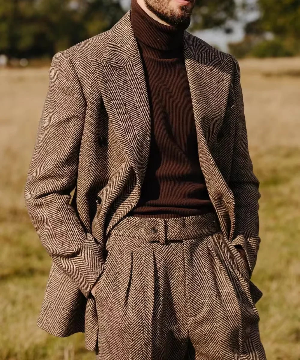 Costume homme à chevrons 2 pièces – CLEVI Paris