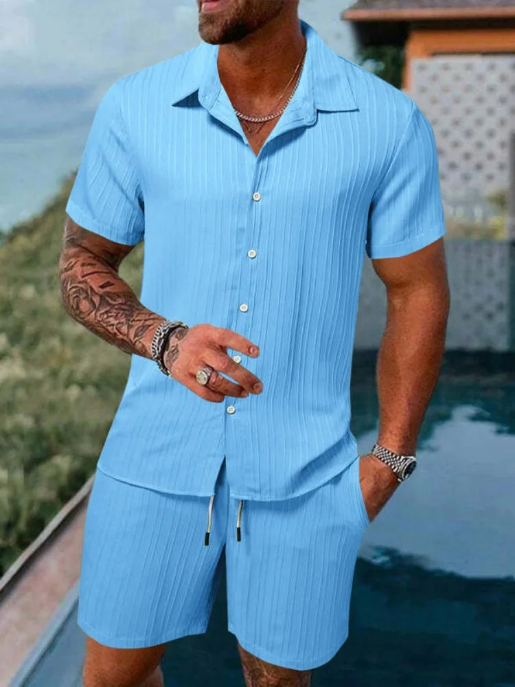 Ensemble homme chemise et short de plage – CLEVI Paris