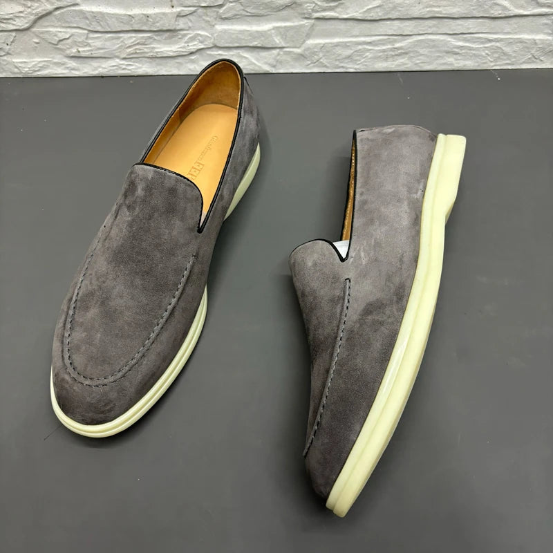 Mocassins Plats Homme Daim Vachette Slip-On Bout Rond Casual Printemps EU 38-44 – CLEVI Paris