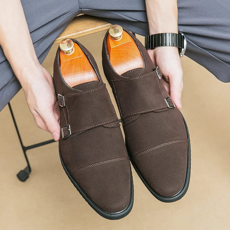 Loafers Flock Bout Pointu Double Boucle Homme – CLEVI Paris