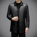 Veste homme en cuir de mouton noir – CLEVI Paris