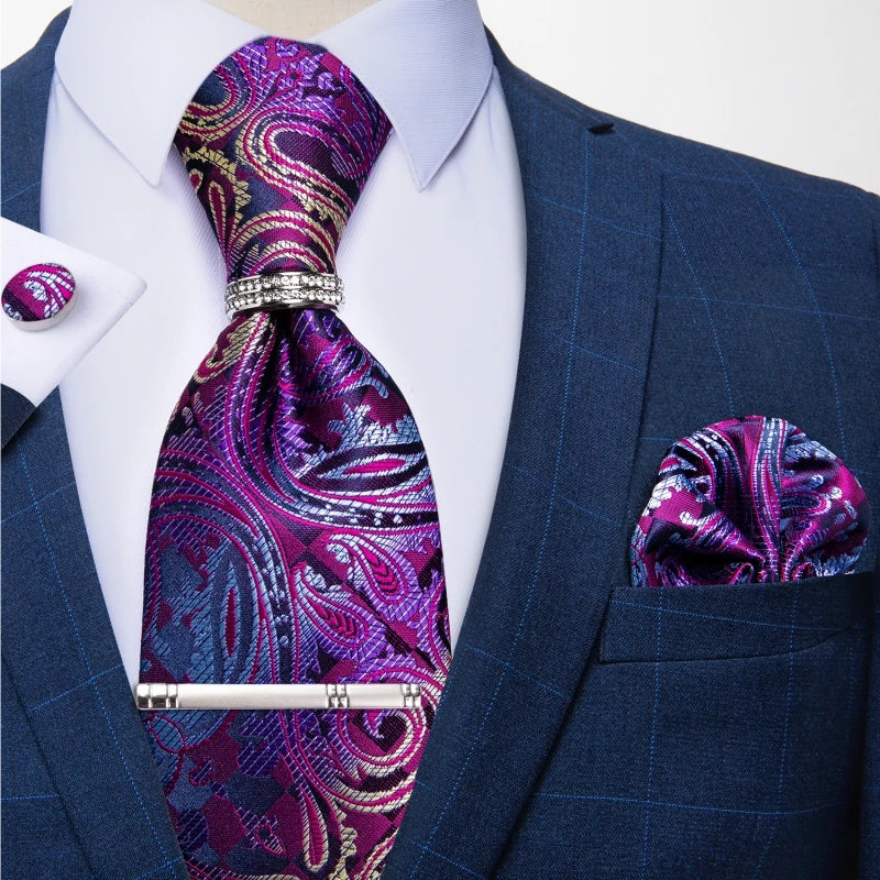 Cravate homme florale avec pince – CLEVI Paris