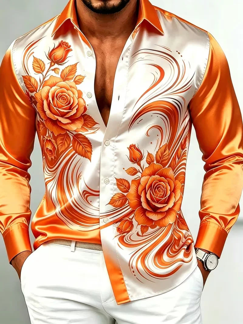 Chemise homme satinée ciel étoilé – CLEVI Paris