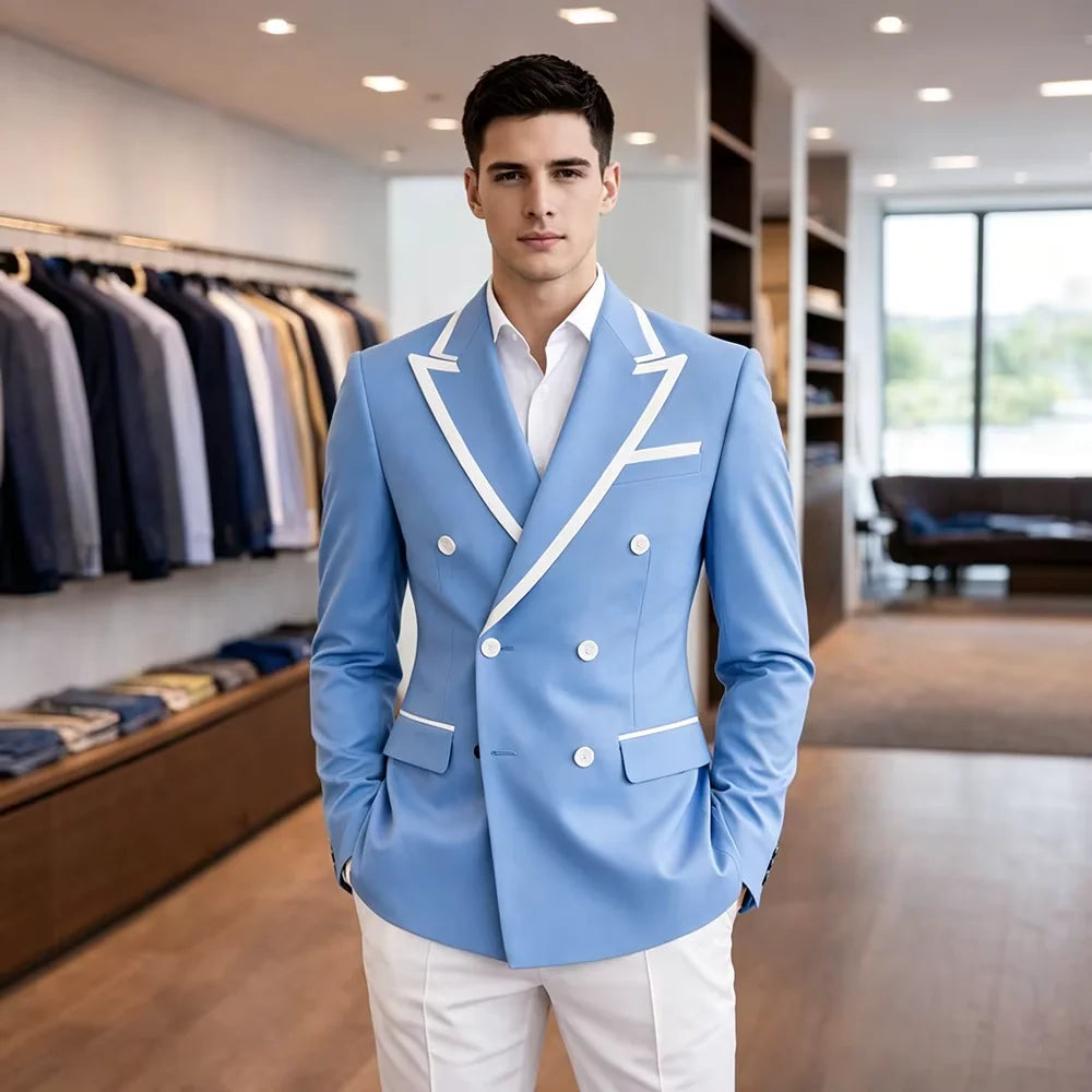 Blazer homme double boutonnage ajusté – CLEVI Paris