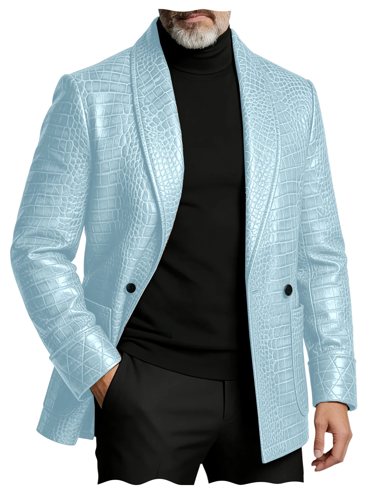 Blazer Homme Effet Croco Double Boutonnage – CLEVI Paris