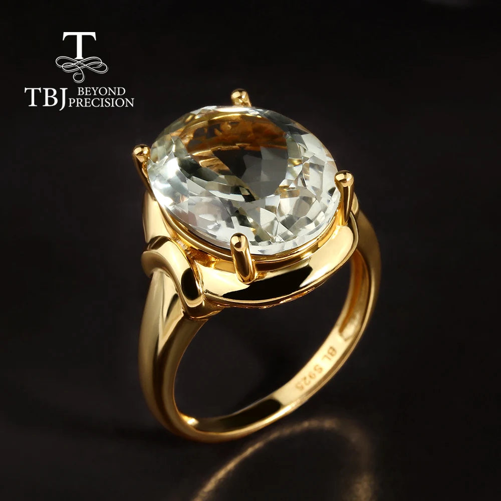 Bague argent 925 à améthyste verte ovale – CLEVI Paris