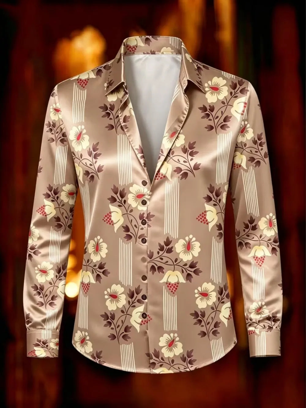Chemise homme satinée imprimée – CLEVI Paris