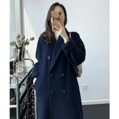 Manteau femme laine et cachemire croisé – CLEVI Paris