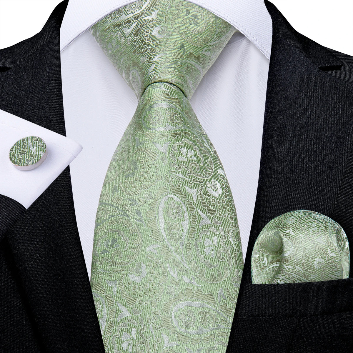 Coffret cravate homme paisley, pochette et boutons – CLEVI Paris