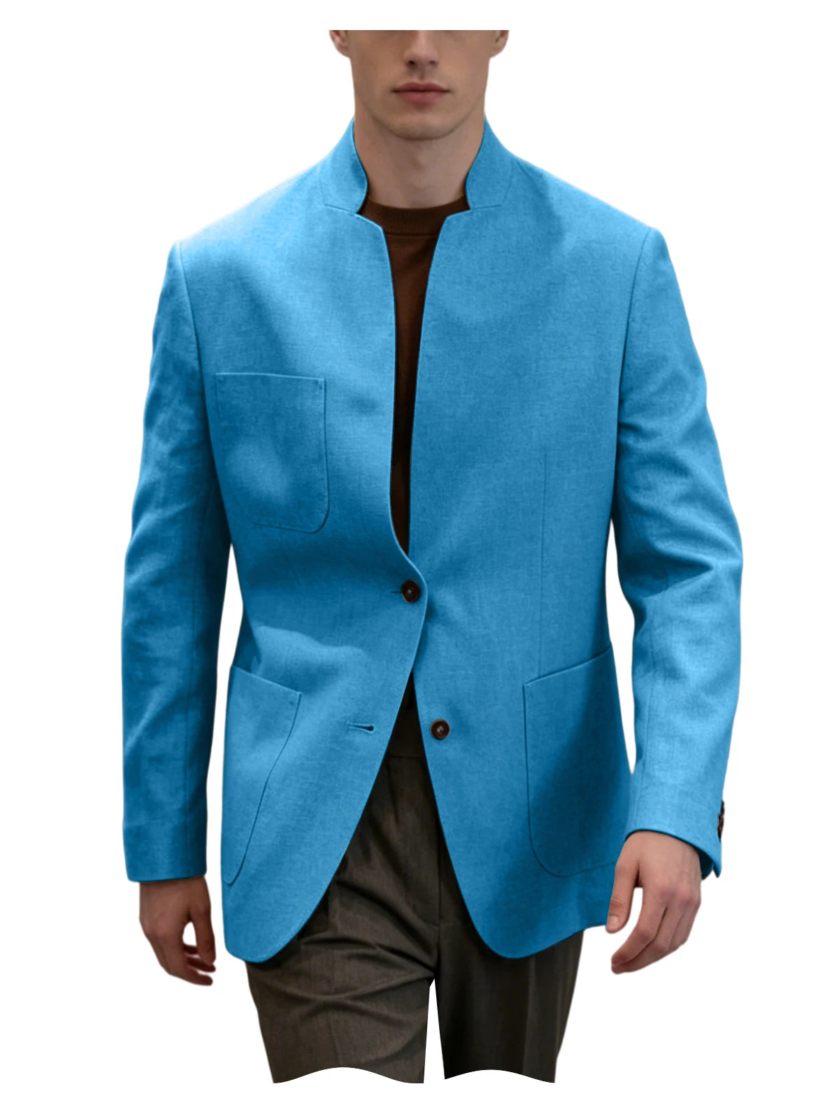 Blazer homme en lin – Col montant – CLEVI Paris