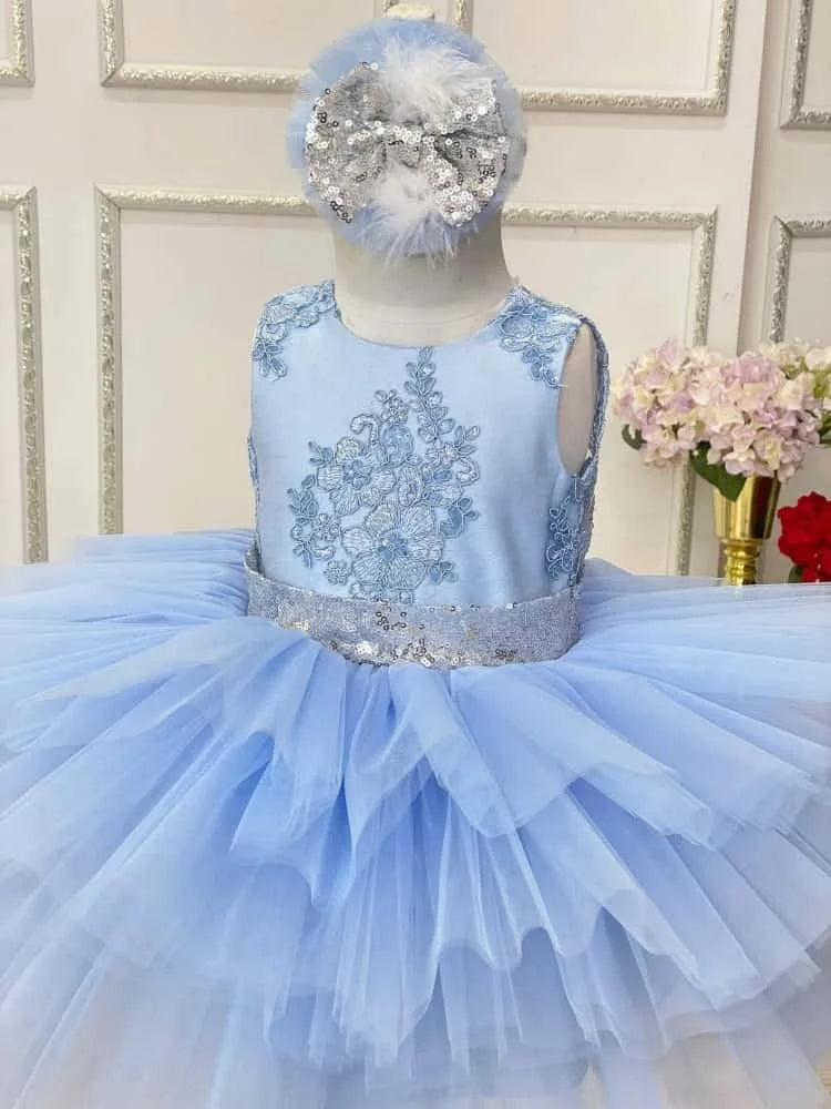 Robe cérémonie fille en tulle et dentelle – CLEVI Paris