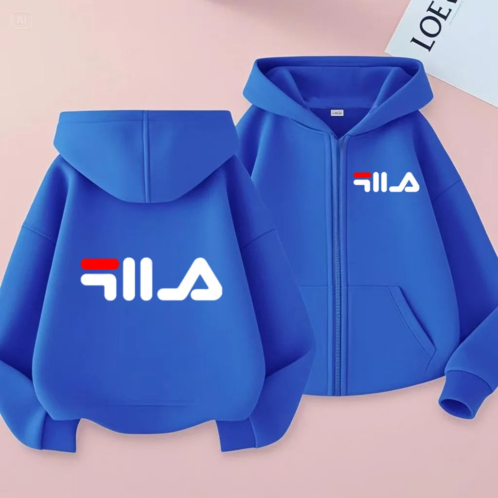 Sweat enfant zippé à capuche unisexe – CLEVI Paris