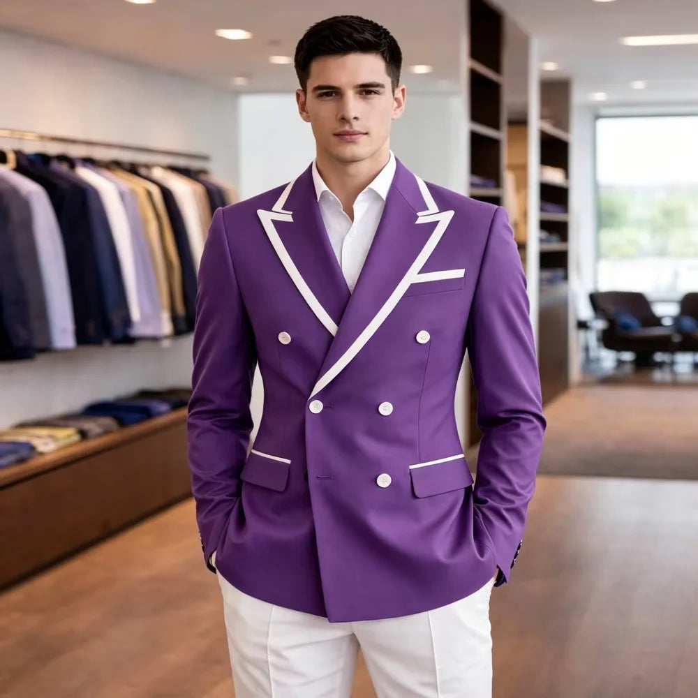 Blazer homme double boutonnage ajusté – CLEVI Paris