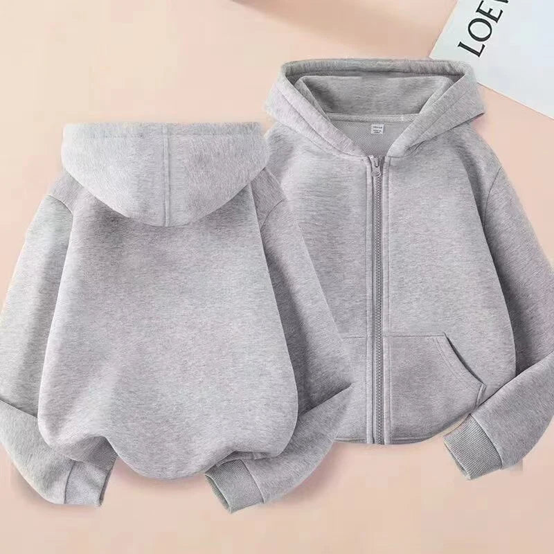 Sweat enfant zippé à capuche unisexe – CLEVI Paris