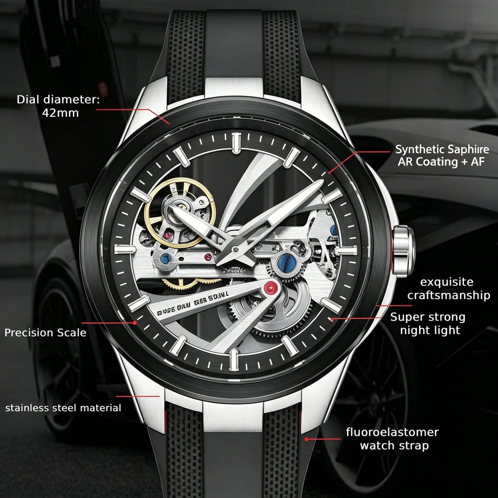 Montre Homme Automatique Squelette Fluororubber Pagani Design PD-YS030 – CLEVI Paris