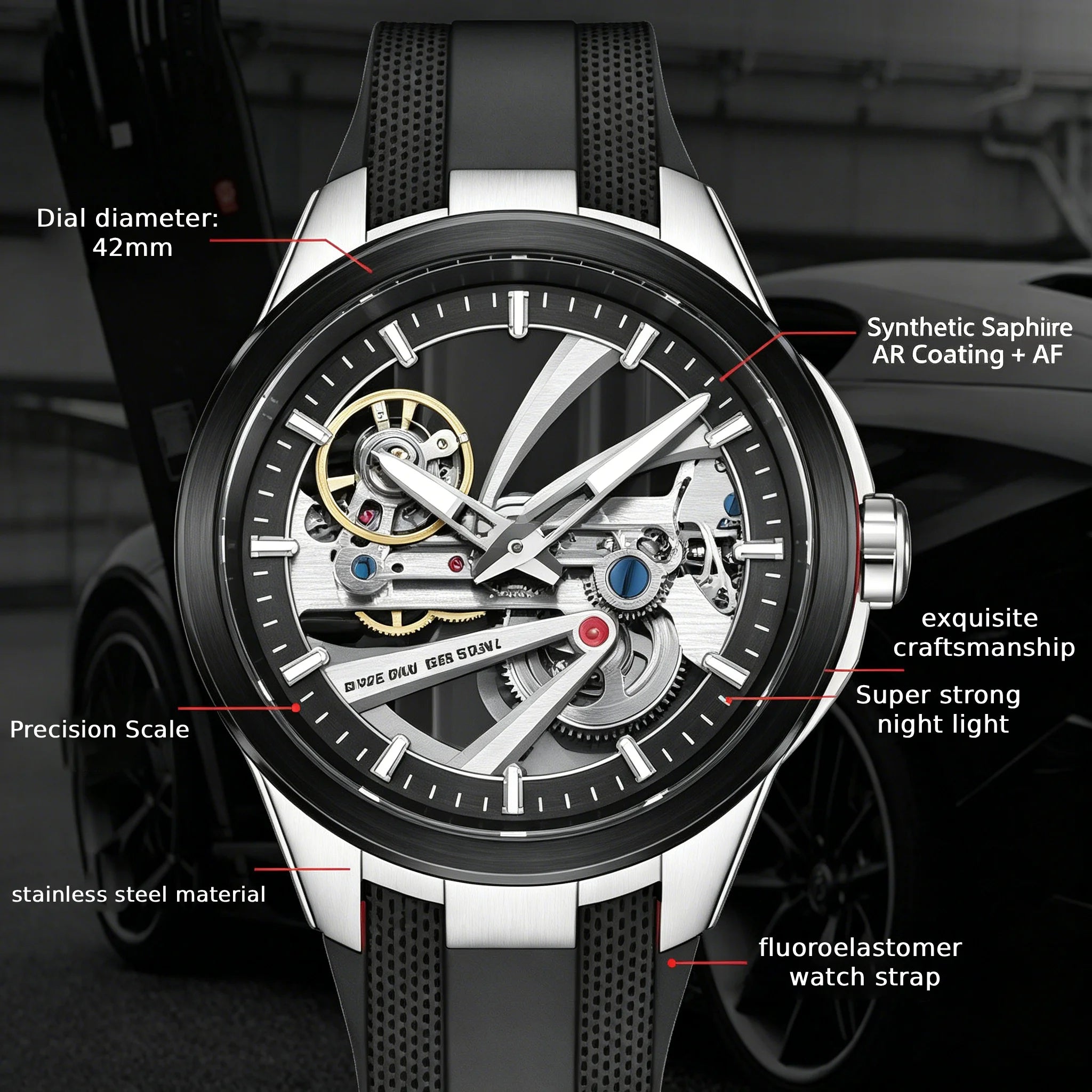 Montre Homme Automatique Squelette Fluororubber Pagani Design PD-YS030 – CLEVI Paris