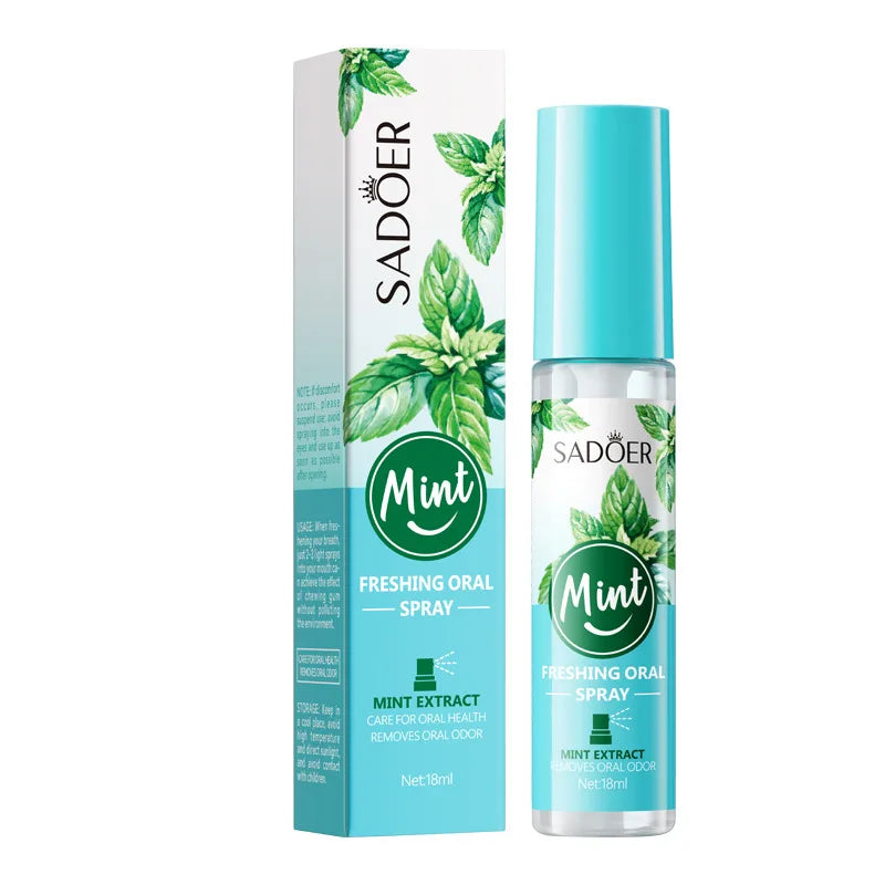 Spray Buccal Haleine Fraîche – Parfum Menthe ou Pêche, Anti-Mauvaise Haleine